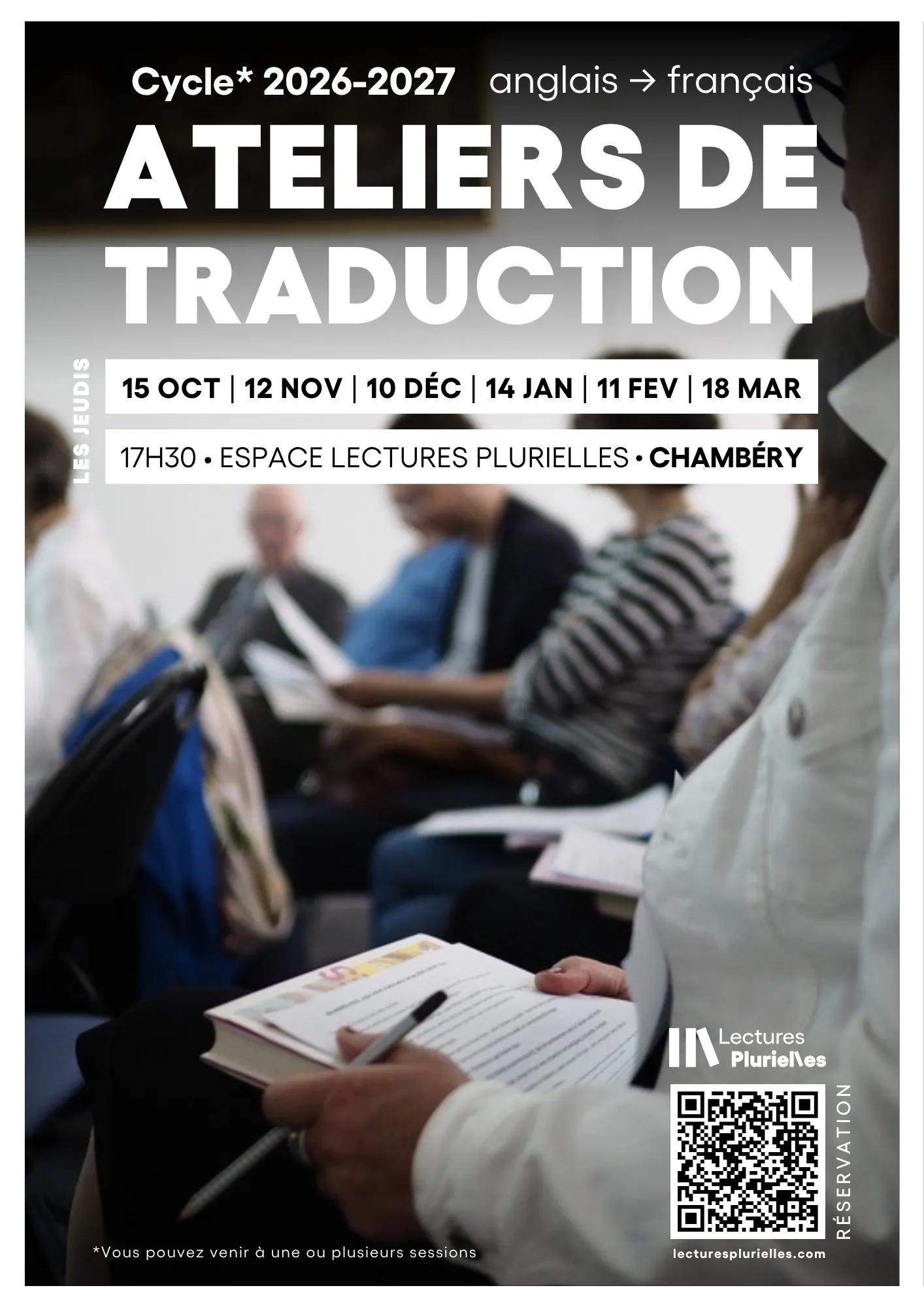 Affiche : Atelier de traduction anglais → français